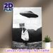 UFO & Ghost Themed Painting Poster, Monochrome Whimsical Scene Poster, Quirky Decor Piece Featuring Ghost With "Take Me" Sign And UFO, Ideal For_maomaolike.com