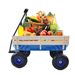 Outdoor Wagon All Terrain Pulling Wood Railing Air Tires Garden Cart_maomaolike.com