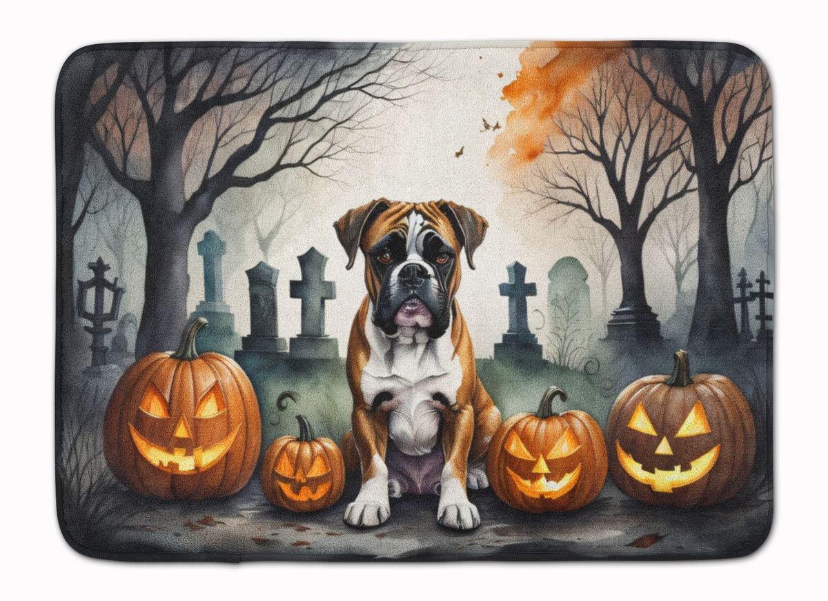 Boxer Spooky Halloween Memory Foam Kitchen Mat Machine Washable Anti-Fatigue Mat Cushion Comfort Bath Mat Or Kitchen Rug_maomaolike.com