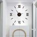 Frameless Wall Clock Living Room Bedroom Clock DIY Silent Art Wall Clock Creative Hole-Free Decorative Wall Sticker Clock Roman Scale Dials_maomaolike.com
