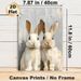 Two Rabbits Painting Poster, Textured Impasto-style Paired Rabbits Poster, Soft-toned Animal Artwork Adds Warm Rustic Touch, Ideal For Living Room_maomaolike.com