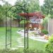 Metal Garden Arch Garden Arbor Trellis Climbing Plants Support Arch Outdoor Arch Wedding Arch Party Events Archway Black_maomaolike.com