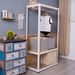 Heavy Duty Clothing Garment Rack, Freestanding Clothing Rack, Portable Closet Wardrobe With 1 Adjustable Wire Shelves 1 Clothe Rod For Hanging Clothes, White_maomaolike.com