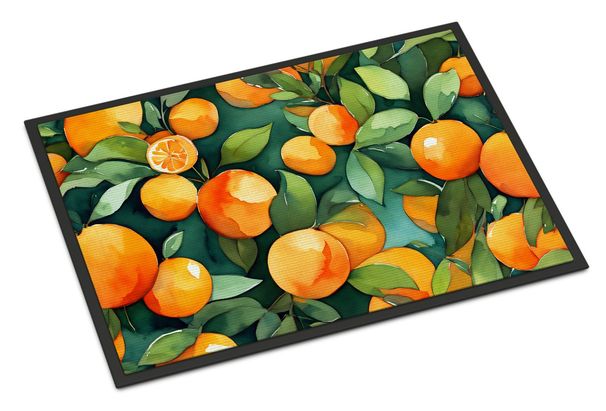Florida Orange Blossom In Watercolor Doormat Front Door Mat Indoor Outdoor Rugs For Entryway, Non Slip Washable Low Pile, 24H X 36W_maomaolike.com