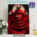 Samurai Themed Painting Poster, Vivid Dark-toned Red Armored Samurai Portrait Poster, Striking Cultural Artwork Ideal For Home Office, Living Room_maomaolike.com