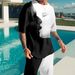 Men's Clothing Short sleeves shorts men's 3D t-shirt short sleeve trendy casual sports suit round neck two-piece suit_maomaolike.com