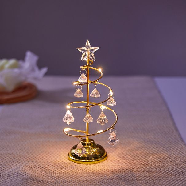 Christmas Festival Gift Luminous Crystal Christmas Tree – Electroplated Iron Holiday Decor (Night Light & Gift Ready)_maomaolike.com