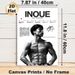 Boxer Naoya Inoue Painting Poster, Monochrome Stylized Athlete Portrait Poster, Showcases Championship Honors & Fighter Profile, Ideal For Gym, Home_maomaolike.com