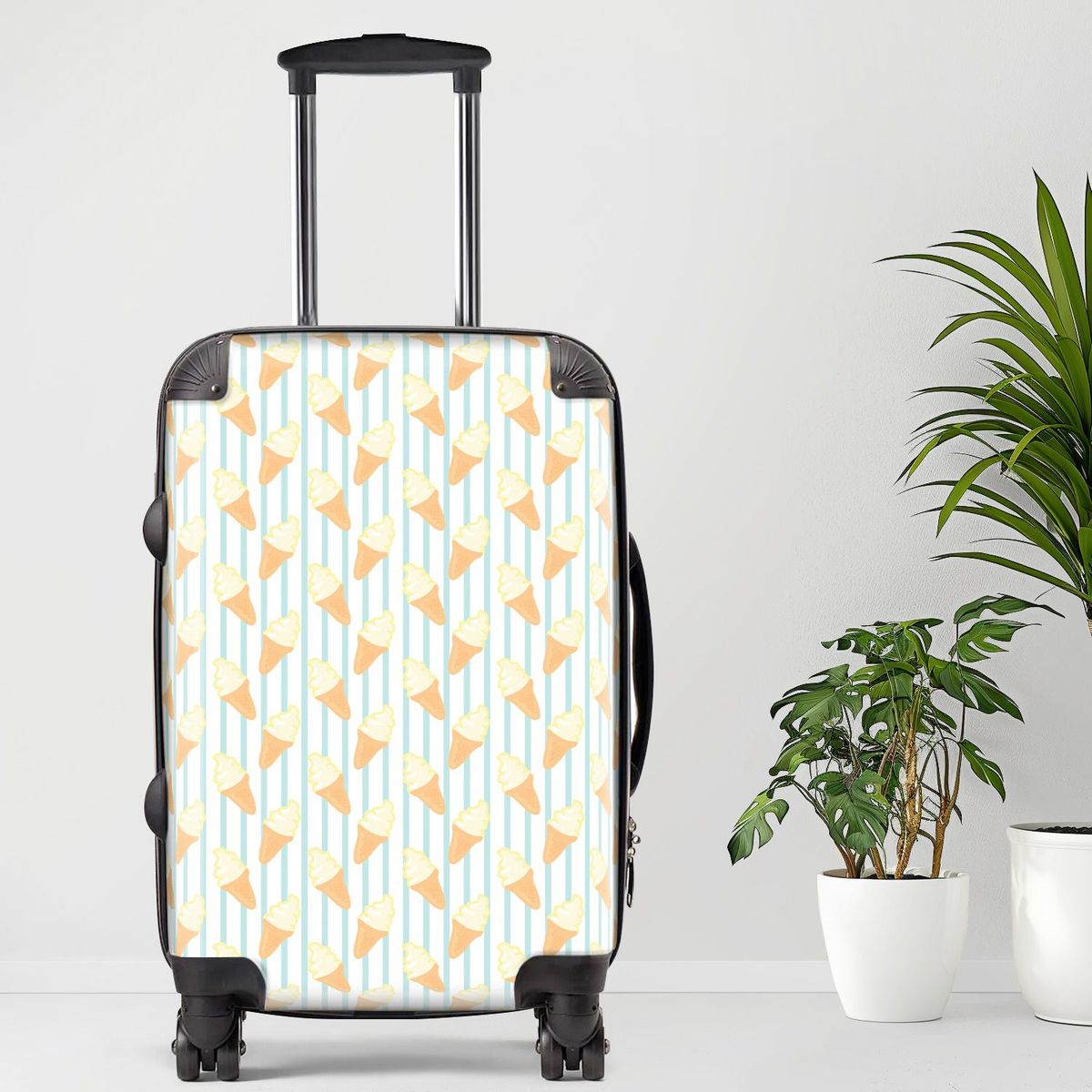 Ice Cream Luggage, 20/24/28 Inch Luggage, Carry-On, Custom Luggage, Luggage Set, Suitcase, Travel, Vacation, Cabin Suitcase, Custom Suitcase, Personalized Luggage_maomaolike.com