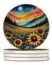 Colorful Black-eyed Susans Large Sandstone Coasters Pack Of 4 Absorbent Round Coasters Decor Gifts For Men Or Women, 4 In, Multicolor_maomaolike.com