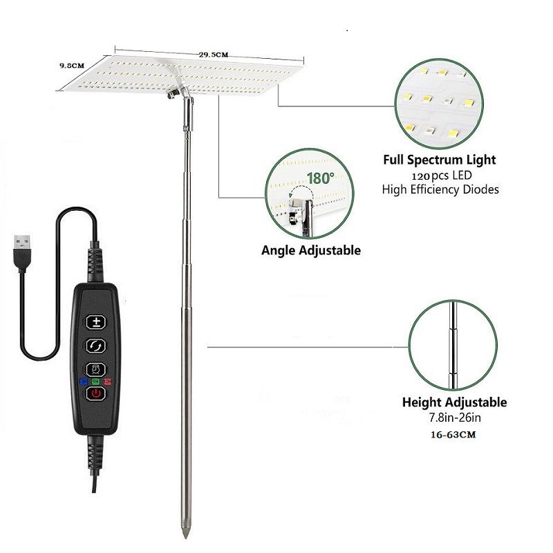 LED Plant Fill Light Lifting Desktop Full Spectrum Cultivation Hydroponic Vegetable Flower Seedling Lamp Plant Growth Lamp_maomaolike.com
