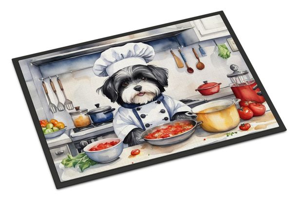 Havanese The Chef Doormat Front Door Mat Indoor Outdoor Rugs For Entryway, Non Slip Washable Low Pile, 24H X 36W_maomaolike.com