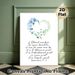 French Bible Verse Painting Poster, Delicate Watercolor Blue & Green Floral Wreath Poster, Inspirational Religious Message, Ideal For Home, Living_maomaolike.com