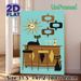 Mid-Century Modern Black Cat Bar Painting Poster, Vintage Stylized Retro Bar Scene Poster, Nostalgic Mid-century Themed Art, Ideal For Home Bar_maomaolike.com