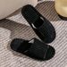 Solid Color Flat Heel Women Indoor And Bedroom Lightweight Comfort Non-slip Open-toe Breathable Slippers For All Season_maomaolike.com