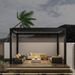 Pergola,Motorized Outdoor Louvered Canopy Shutter, Remote Control LED Light Sunshade Blinds For Patio Garden_maomaolike.com