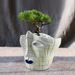 New Creative Face Crack Abstract Flower Pot Resin Craft Plant Container Home Garden Ornament_maomaolike.com