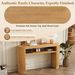 TREXM Rustic Console Table With Fluted Legs - Farmhouse Entryway Sofa Table, Vintage Oval Hallway Accent Table With Ash Veneer Top And Glaze Finish, Open Shelf, 3 Distressed Color Options Natural_maomaolike.com