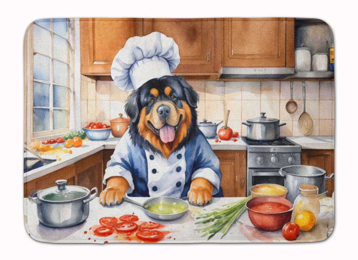 Tibetan Mastiff The Chef Memory Foam Kitchen Mat Machine Washable Anti-Fatigue Mat Cushion Comfort Bath Mat Or Kitchen Rug_maomaolike.com