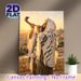 Shofar Themed Painting Poster, Warm-toned Realistic Oil-style Poster, Serene Spiritual Scene With Shofar Blower Against Golden Sunset Ancient City_maomaolike.com