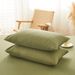 Organic Washed Linen Fitted Sheet - Breathable Mattress Protector For Single/Double Bed 1PC_maomaolike.com