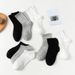 Unisex Socks Spring Summer Breathable Absorbent Men And Women Ins Black And White Solid Color Mid-tube Socks Tall Couple Boat Socks_maomaolike.com