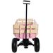 Outdoor Wagon All Terrain Pulling W/Wood Railing Air Tires Garden Cart_maomaolike.com