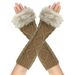 Men's Gloves Diamond shaped long fur gloves for women with sleeves, knitted warm fingerless arm sleeves, autumn and winter wool long gloves_maomaolike.com