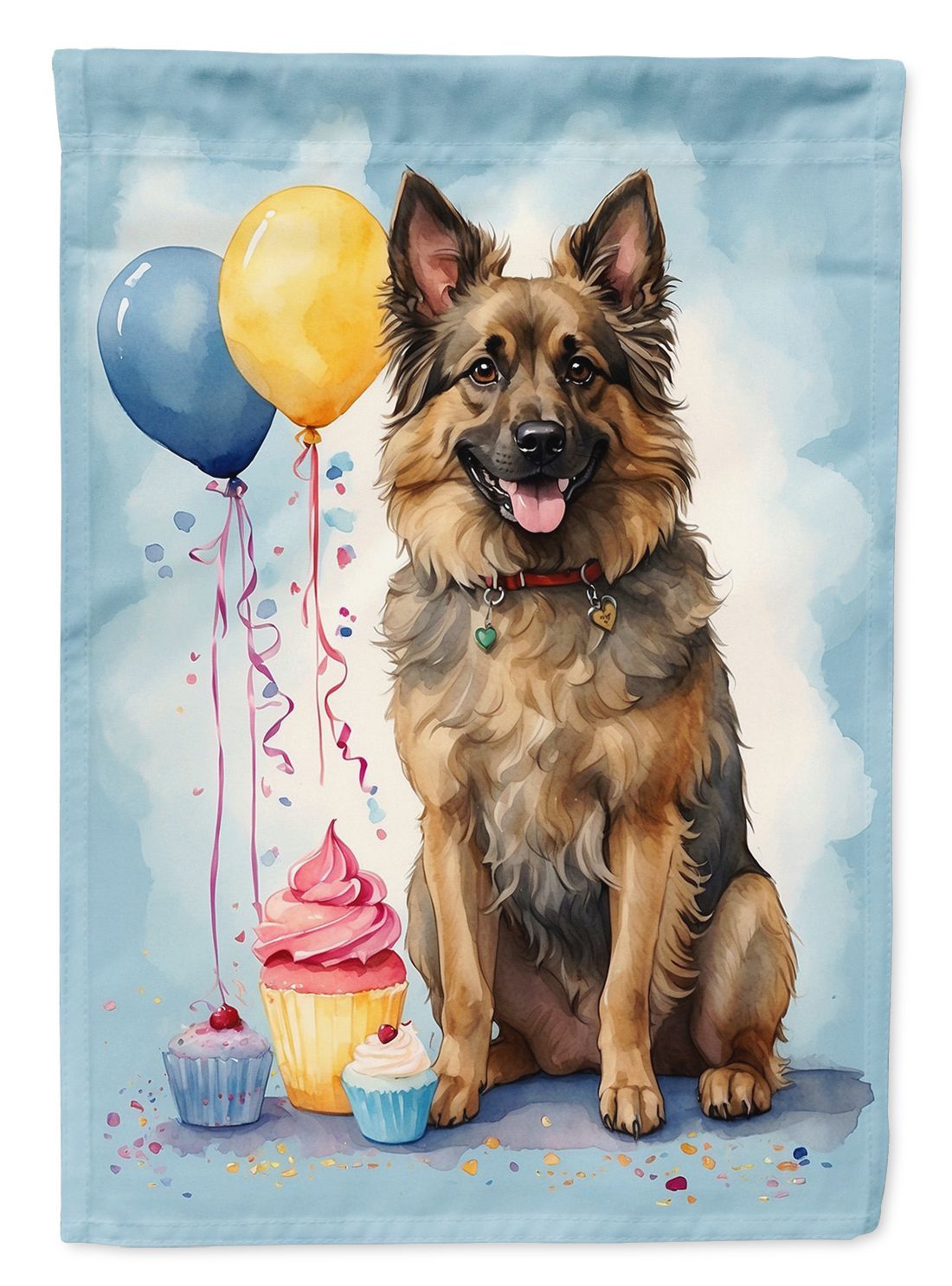 Belgian Tervuren Happy Birthday Garden Flag Mailbox Flag Decorative Yard Flag Banner Outside Patio Artwork Yard Flower Beds, Garden Size, Multicolor_maomaolike.com