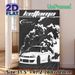 JDM Tuner Car Painting Poster, Monochrome Stylized Racing Car With Tour-themed Graphic Poster, Sleek Bold Automotive Design Ideal For Garage, Man Cave_maomaolike.com