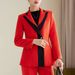 Women's Clothing New Feeling Temperament Goddess Fan Professional Suit Work Clothes Suit Contrast Color_maomaolike.com