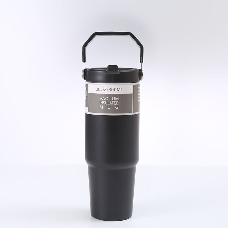 30OZ Portable Car Stainless Steel Thermos Cup With Straw Travel Sports Water Bottle With Handle Cover Coffee Vacuum_maomaolike.com