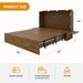 Murphy Bed Cabinet, Queen Murphy Bed With USB And Charging Ports, Murphy Bed Cabinet With Drawer Includes Storage Cabinet, Murphy Bed Queen Suit For Guest Room, Reddish-Brown Cabinet Bed -- 2 Packages_maomaolike.com
