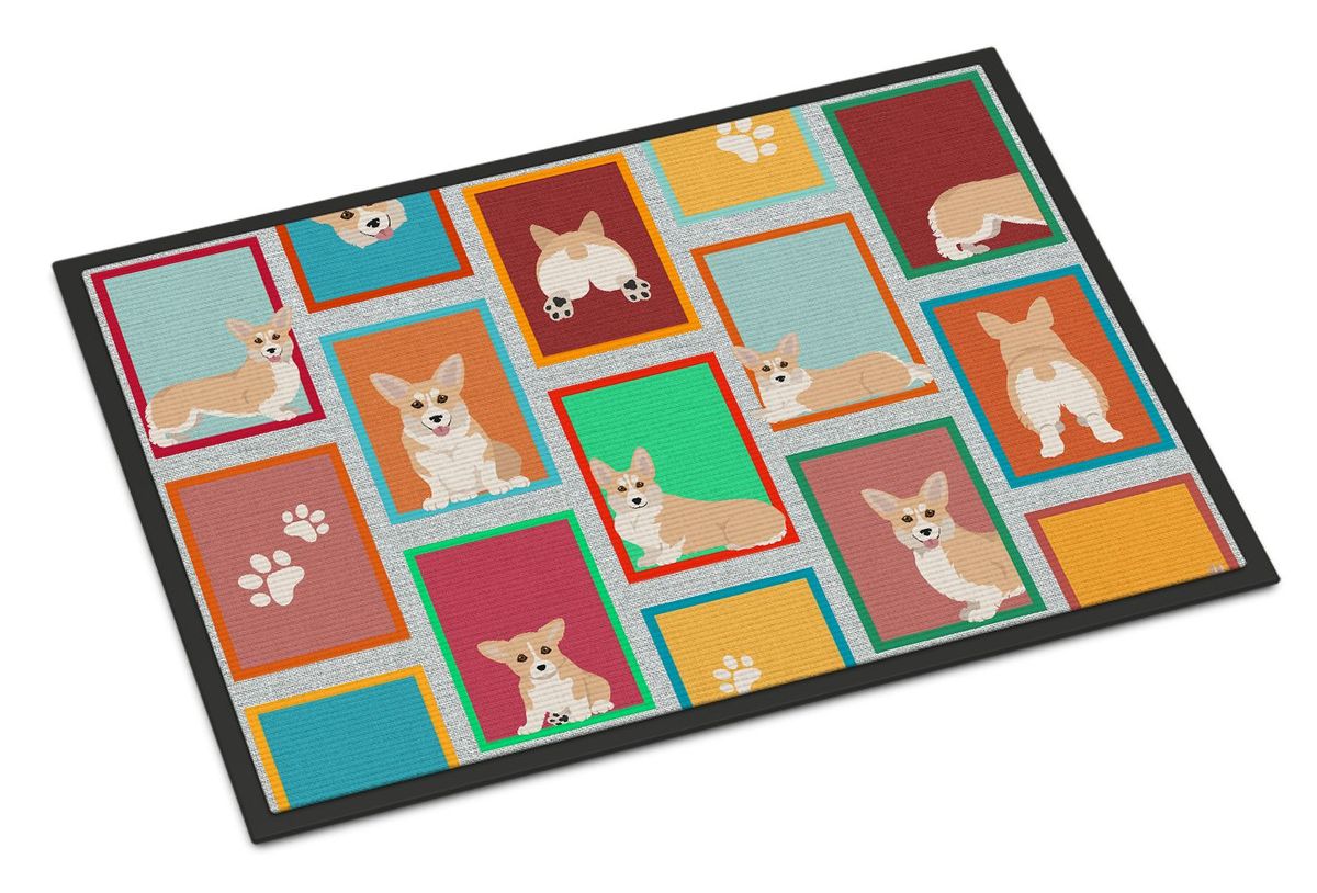 Lots Of Fawn Pembroke Corgi Doormat Front Door Mat Indoor Outdoor Rugs For Entryway, Non Slip Washable Low Pile, 24H X 36W_maomaolike.com