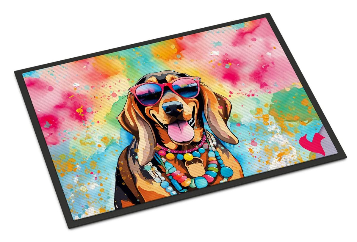 Doberman Pinscher Hippie Dawg Doormat Front Door Mat Indoor Outdoor Rugs For Entryway, Non Slip Washable Low Pile, 24H X 36W_maomaolike.com