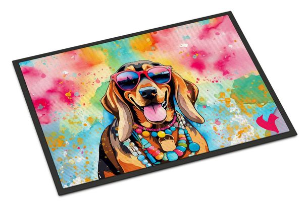 Doberman Pinscher Hippie Dawg Doormat Front Door Mat Indoor Outdoor Rugs For Entryway, Non Slip Washable Low Pile, 24H X 36W_maomaolike.com
