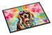 Doberman Pinscher Hippie Dawg Doormat Front Door Mat Indoor Outdoor Rugs For Entryway, Non Slip Washable Low Pile, 24H X 36W_maomaolike.com