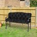 Outsunny Tufted Bench Cushions For Outdoor Furniture, 3-Seater Replacement For Swing Chair, Patio Sofa/Couch, Overstuffed, Includes Backrest, Black_maomaolike.com