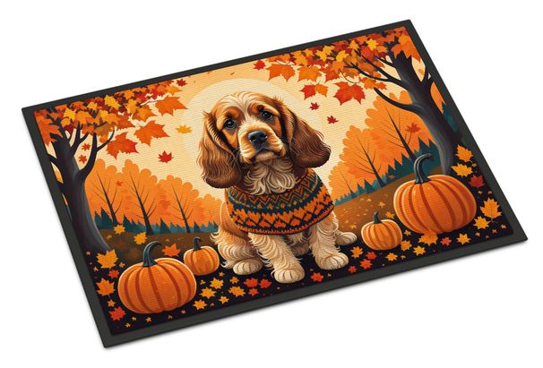 Cocker Spaniel Fall Doormat Front Door Mat Indoor Outdoor Rugs For Entryway, Non Slip Washable Low Pile, 24H X 36W_maomaolike.com