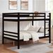 Full Over Full Bunk Bed With Thick Posts,Wooden Bunk Bed With High Guardrail And Ladder For Kids, Teens, Dorm Rooms, And Guest Rooms,No Box Spring Needed, Espresso_maomaolike.com