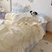 Wholesale INS Korean Style Princess Simple Pure Four-Piece Full Ruched Ruffle Edge Washed Cotton 4-Piece Set_maomaolike.com