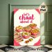 Indian Chaat Themed Painting Poster, Vibrant Cartoon-style Indian Street Food Poster, Appealing Flavorful Chaat Design Ideal For Kitchen, Dining Space_maomaolike.com