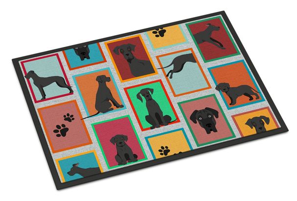 Lots Of Black Great Dane Doormat Front Door Mat Indoor Outdoor Rugs For Entryway, Non Slip Washable Low Pile, 24H X 36W_maomaolike.com