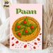 Paan Themed Painting Poster, Vibrant Cartoon-style Paan Treats On Ornate Golden Plate Poster, Charming Cultural Culinary Decor Ideal For Kitchen And_maomaolike.com