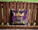 French Bulldog King Of Mardi Gras Throw Pillow Machine Washable, Indoor Outdoor Decorative Pillow For Couch, Bed Or Patio, 14Hx14W_maomaolike.com