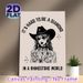 Goth Cowgirl Painting Poster, Monochrome Edgy Gothic Cowgirl Art Poster, Featuring Inspirational Quote, Ideal For Bedroom And Living Room Wall Decor_maomaolike.com