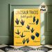 Dinosaur Tracks Painting Poster, Warm Yellow-toned Informative Dinosaur Footprint Field Guide Poster, Educational Design Suitable For Home Study_maomaolike.com