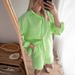 Women's Clothing Versatile Shirt Elastic Waist Shorts Cotton Linen Two Piece Set_maomaolike.com