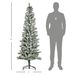 6 Ft Unlit Snow-Flocked Slim Pine Artificial Christmas Tree With Realistic Branches And 394 Tips_maomaolike.com