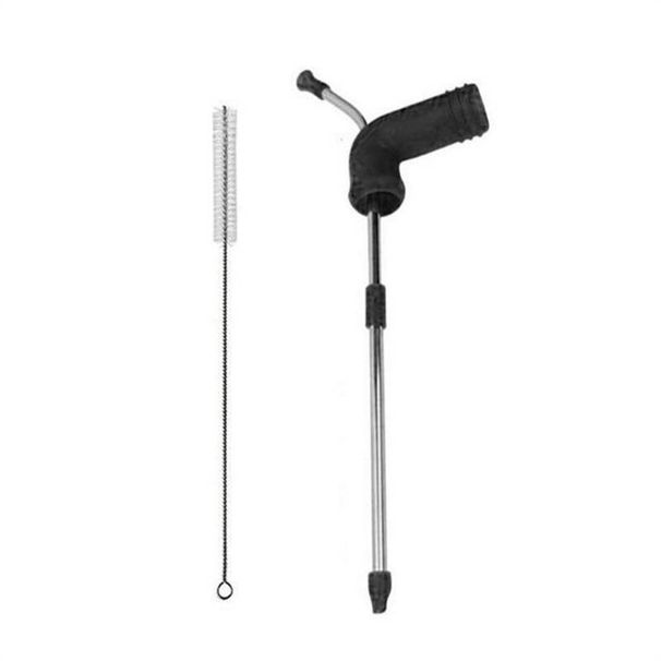 1pc Creative Long Beer Snorkel Dispenser Straw With Brush Stainless Steel Drinking Bong Funnel Slammer Double Snorkel Bar Tool For Games Party_maomaolike.com